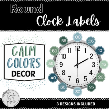 Preview of Round Clock Labels | EDITABLE on Canva | Calm Colors Decor