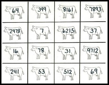 Preview of Round Cow - A Mathematical Bingo Game for Rounding Numbers