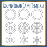 Round Cycles Board Game Template (Like Trivial Pursuit) Clip Art / Clipart