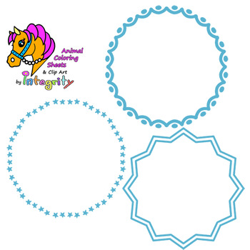blue circle frame clip art