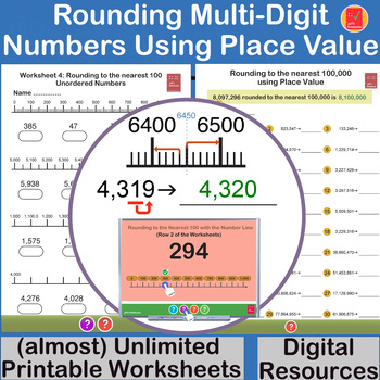 Preview of Round Multi-Digit Whole Numbers using Place Value and Number Line