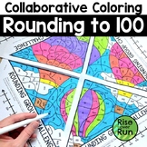 Rounding to the Nearest 100 Coloring Worksheet Group Activity