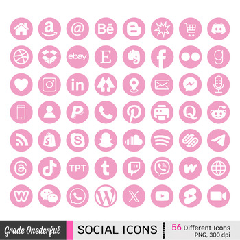 Preview of Pink Social Media Icons