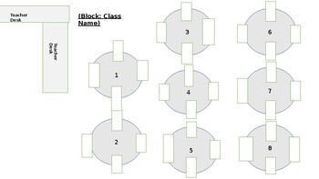 Preview of Round Tables Seating Chart Template in PPTX- full editable