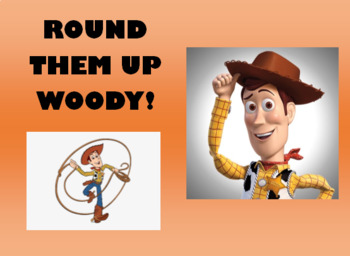 Preview of Round Them Up Woody! (Rounding Activity)