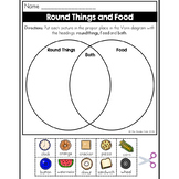 Round Things and Food Venn Diagram Worksheet