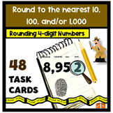Round to the Nearest 10, 100, 1000 Task Cards & DIGITAL GO
