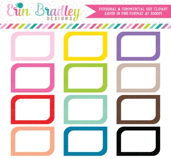 Rounded Corner Boxes Clipart by Erin Bradley Designs | TpT