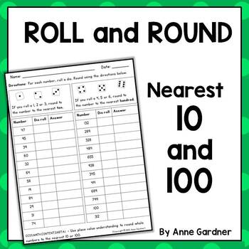 Preview of Rounding to the Nearest 10 & 100 Practice Dice Game: 3rd Grade Math Review & RTI