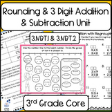 Rounding & 3 Digit Addition/Subtraction Unit with Quizzes 