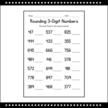 Rounding 3 Digit Numbers Worksheets - Math Practice - Test Prep ...