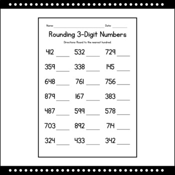 Rounding 3 Digit Numbers Worksheets - Math Practice - Test Prep ...