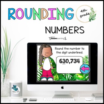 Preview of Rounding 6 digit numbers Boom Cards Distance learning