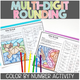 Rounding Color By Number 4th grade multi digit numbers