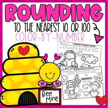 Preview of Rounding Color-By-Number l Valentine Themed