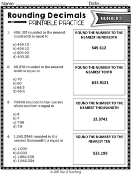 Rounding Decimals by Tied 2 Teaching | Teachers Pay Teachers