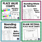 Place Value Charts with Rounding Decimals and Whole Number