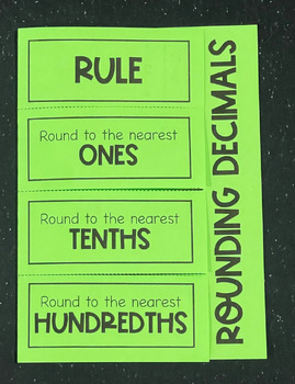 Preview of Rounding Decimals - Editable 5th Grade Math Foldable