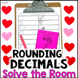 Rounding Decimals Activity - Valentine's Day Math - Solve 