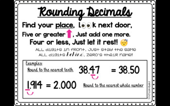Preview of Rounding Decimals Anchor Chart
