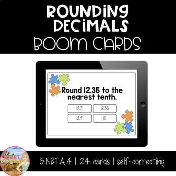 Preview of Rounding Decimals - Boom Cards | Distance Learning