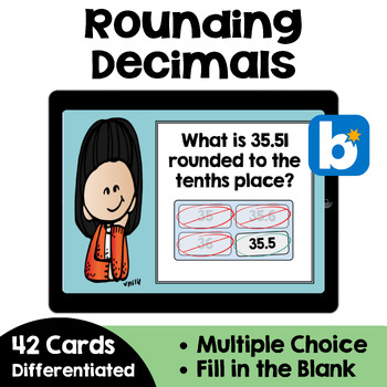 Preview of Rounding Decimals Boom Cards - Self Correcting Digital Task Cards