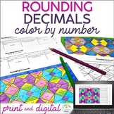 Rounding Decimals Color by Number Print and Digital