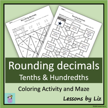 Preview of Rounding Decimals Coloring Activity and Maze