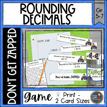 Preview of Rounding Decimals Don't Get ZAPPED Partner Math Game - Decimals Review Activity