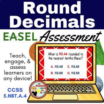 Preview of Rounding Decimals Easel Assessment -Digital Decimal Estimating Activity