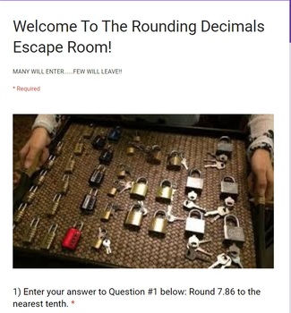 Preview of Rounding Decimals Escape Room