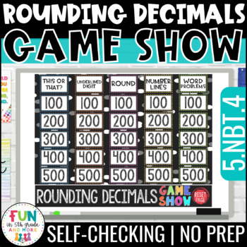 Preview of Rounding Decimals Game Show 5th Grade Test Prep Math Review Game 5.NBT.4