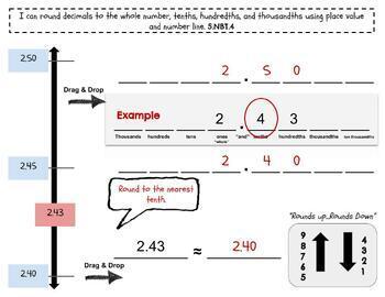 Preview of Rounding Decimals Graphic Organizer (Digital and Printable)
