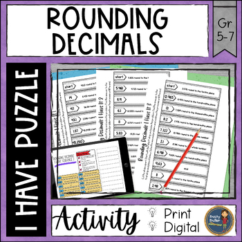 Preview of Rounding Decimals I Have It Math Cut & Paste - No Prep - Print and Digital