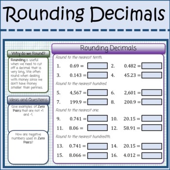 Preview of Rounding Decimals Interactive Activity Digital Distance Learning