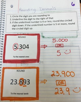 Preview of Rounding Decimals Interactive Notebook Entry