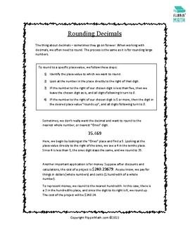 Preview of Rounding Decimals (M4P.E5)