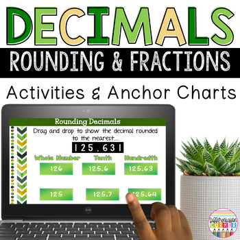 Preview of Rounding Decimals Math Activities Google Classroom Slides Decimal Anchor Chart
