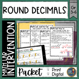 5th Grade Rounding Decimals Math Review Packet Activities Intervention Test Prep