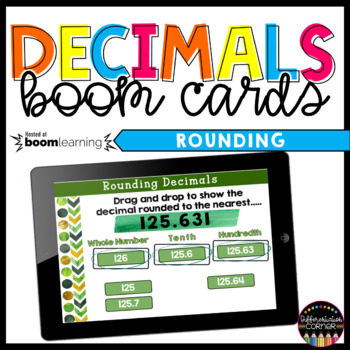 Preview of Rounding Decimals Math Boom Cards 