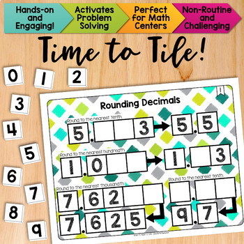 Preview of Rounding Decimals Math Centers Math Tiles