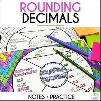 Preview of Rounding Decimals Doodle Math Wheel Guided Notes and Practice