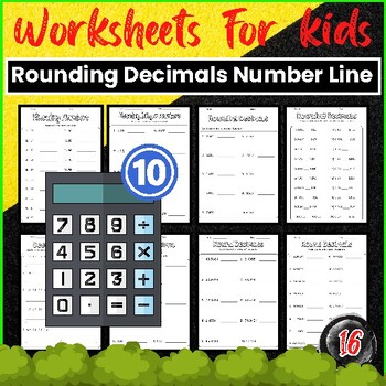 Preview of Rounding Decimals Number Line Worksheet