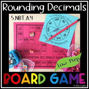 rounding decimals printable board game by learning on