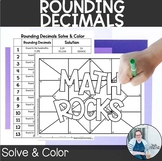 Rounding Decimals Solve and Color TEKS 5.2c Math Station Activity