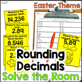 Rounding Decimals - Solve the Room - Easter Math Center