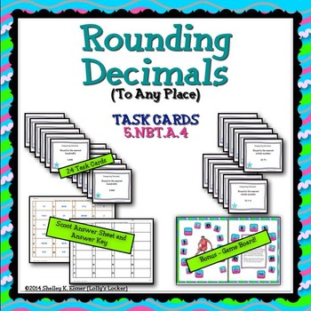 Preview of Rounding Decimals Task Cards