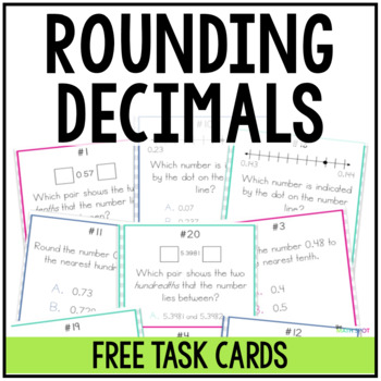 Preview of Rounding Decimals Task Cards FREE