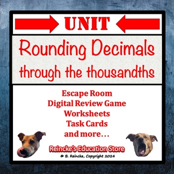 Preview of Rounding Decimals Unit (5th Grade- games, worksheets, etc) 5.NBT.4, 5.2C