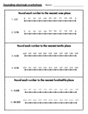 Rounding Decimals Worksheet